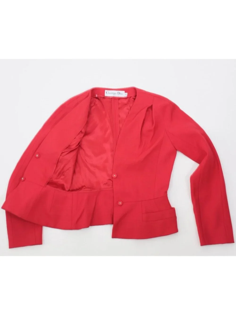 Christian Dior Paris 38 US 6 Bar Jacket red belted
